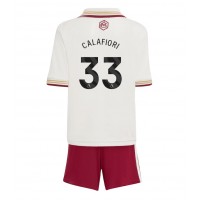 Stroje piłkarskie Arsenal Riccardo Calafiori #33 Koszulka Trzeciej dla dzieci 2025-26 Krótki Rękaw (+ szorty)